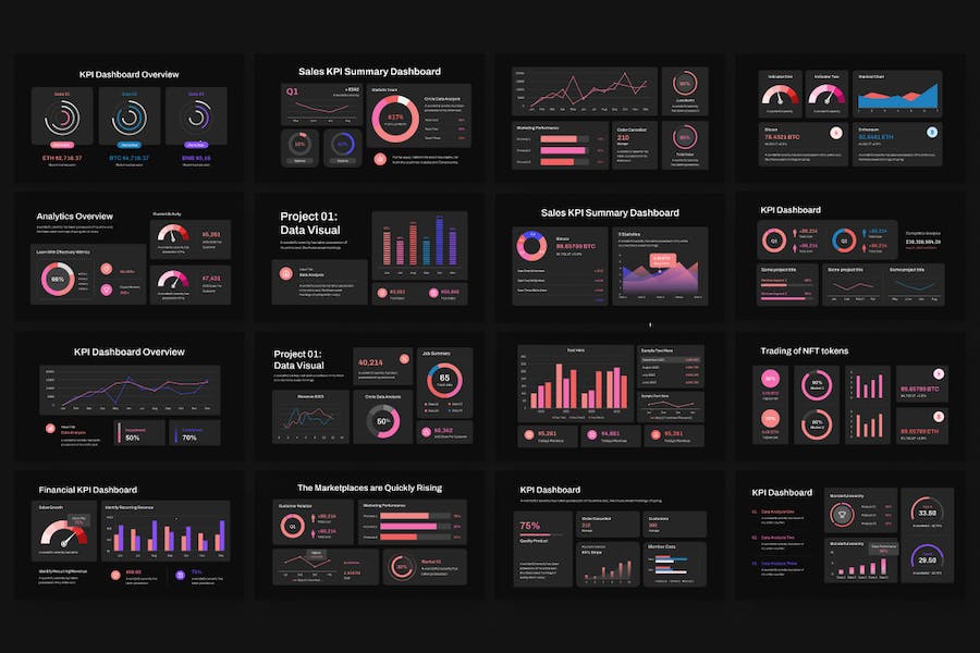 KPI-仪表板-信息图表-PowerPoint-模板 - PPT派