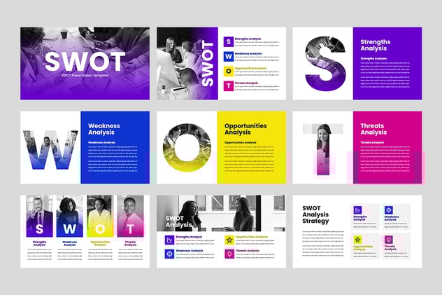 SWOT战略分析商业规划Keynote模板 - PPT派