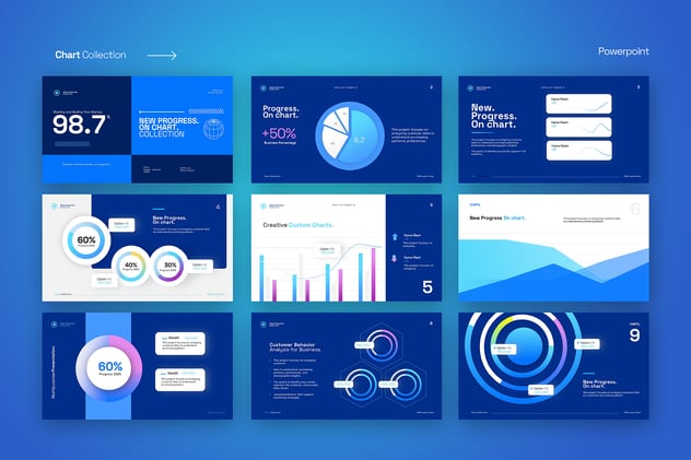 CD图表数据展示收集PPT模板 - PPT派