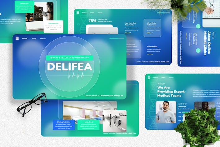 医疗健康行业方案演讲PPT模板 - PPT派