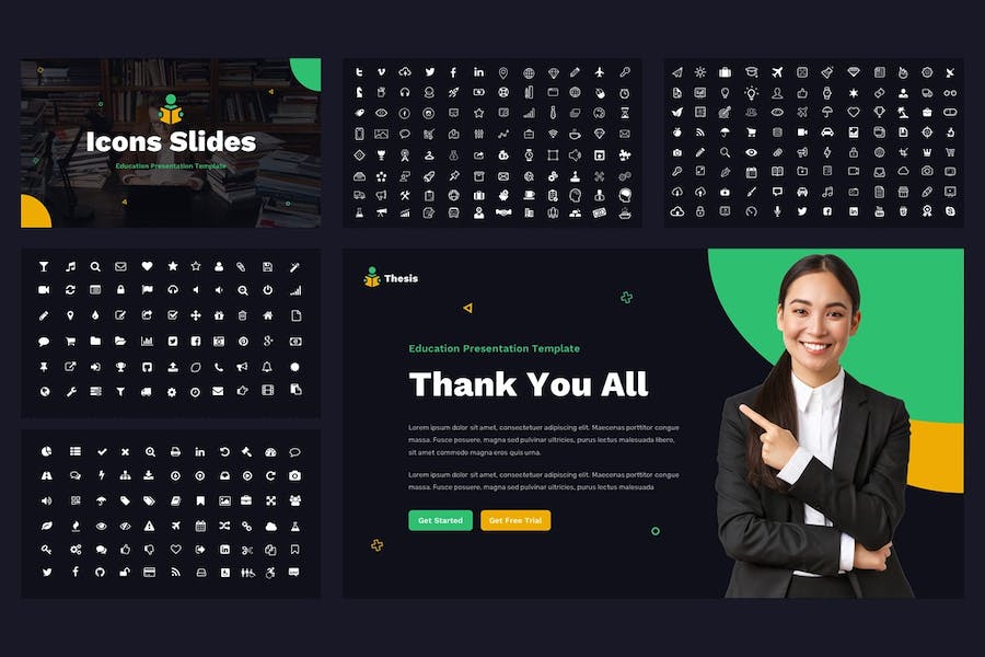 论文教育学术讲述方案Keynote模板 - PPT派