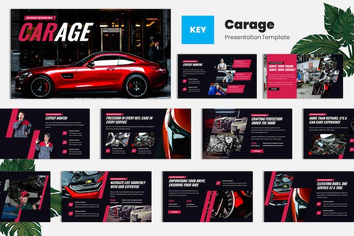 车库汽车维修服务车间运营Keynote模板 - PPT派