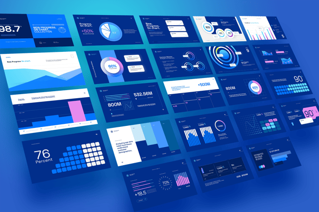 CD图表数据展示收集PPT模板 - PPT派