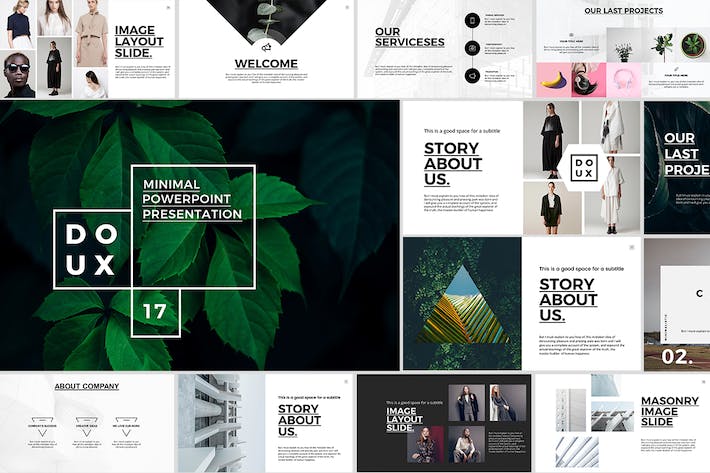 极简风格商务办公展示PPT模板 - PPT派