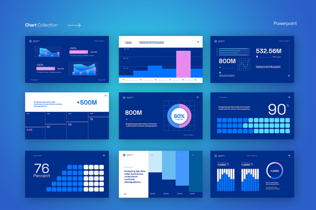 CD图表数据展示收集PPT模板 - PPT派