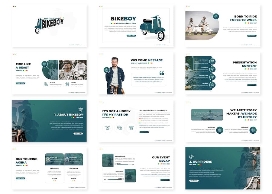 自行车摩托汽车运动品牌营销PPT模板 - PPT派