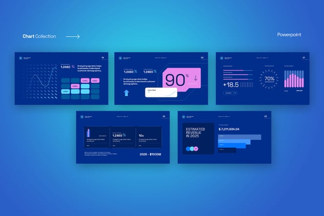 CD图表数据展示收集PPT模板 - PPT派