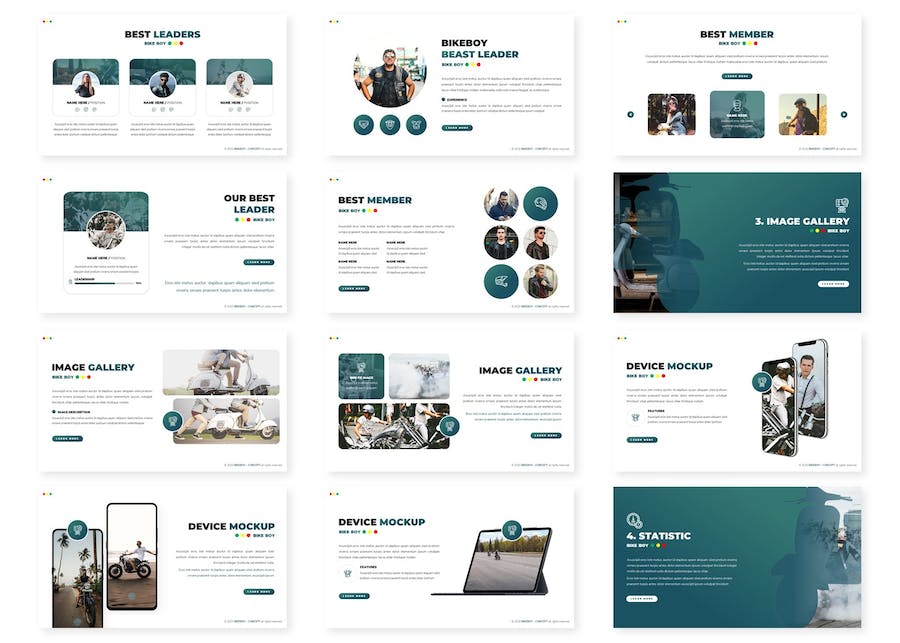 自行车摩托汽车运动品牌营销PPT模板 - PPT派