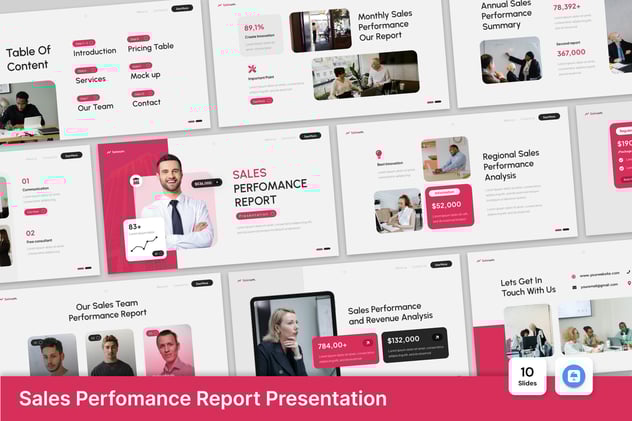 销售绩效数据报告演讲Keynote模板 - PPT派
