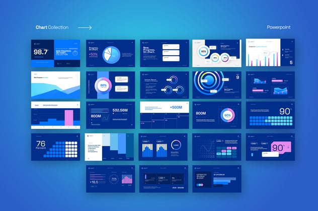 CD图表数据展示收集PPT模板 - PPT派