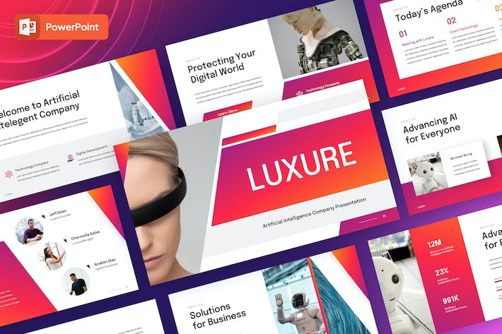 人工智能技术应用解决方案PPT模板 - PPT派