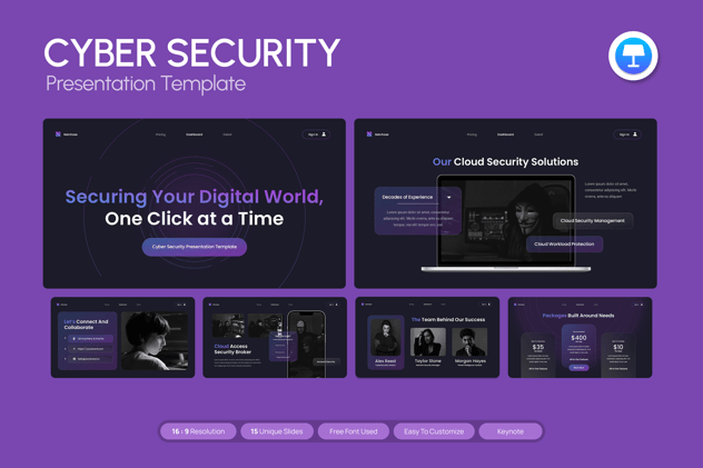 网络安全防护信息保护方案Keynote模板 - PPT派