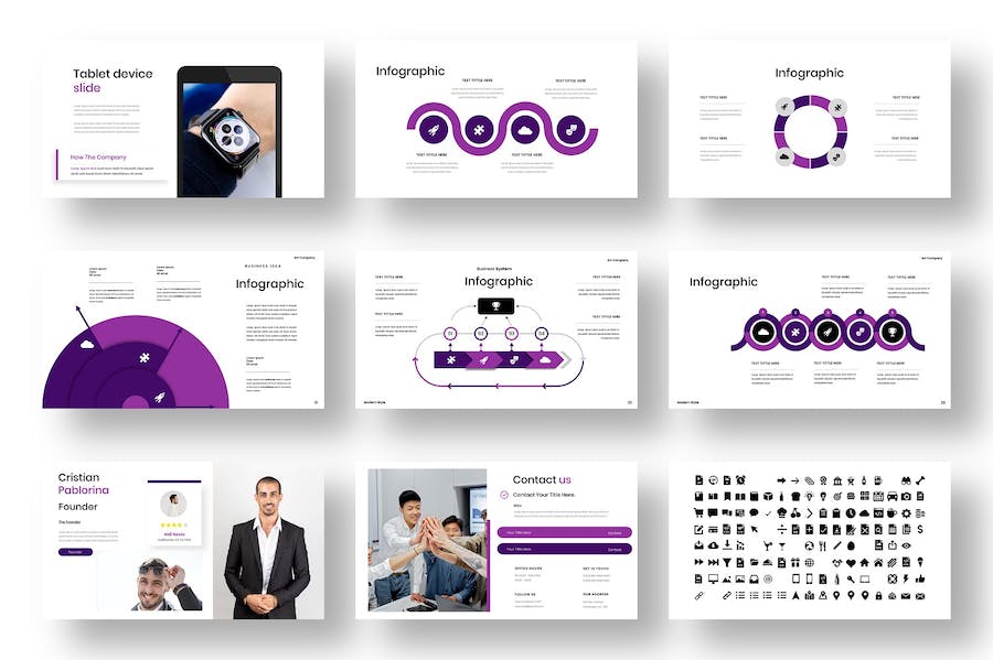 紫色商务企业品牌推广宣传Keynote模板 - PPT派
