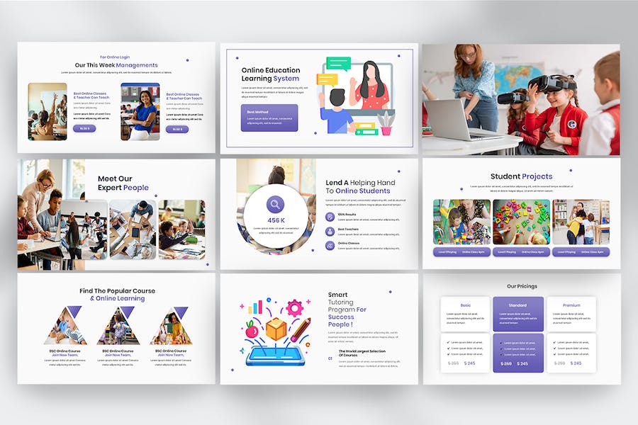 教育课程设计教学推广知识传播服务展示方案PPT模板 - PPT派