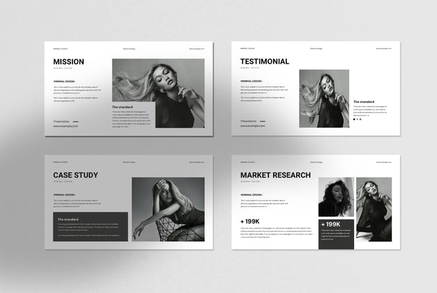 极简时尚品牌战略PPT模板 - PPT派