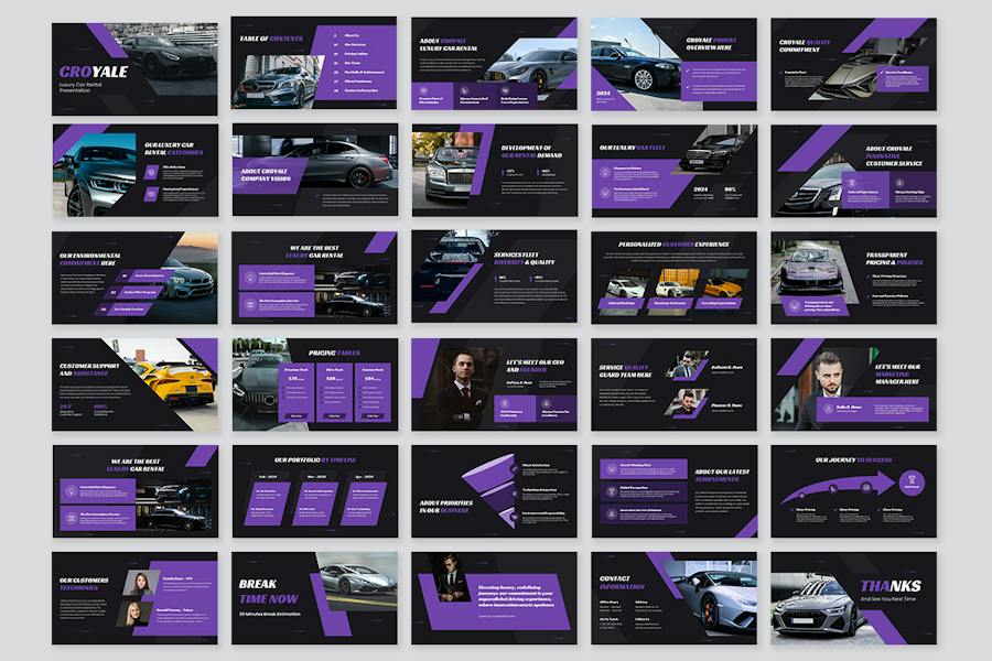 豪华汽车租赁高端出行服务方案PPT模板 - PPT派