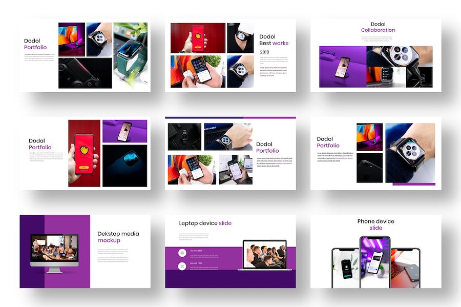 紫色商务企业品牌推广宣传Keynote模板 - PPT派