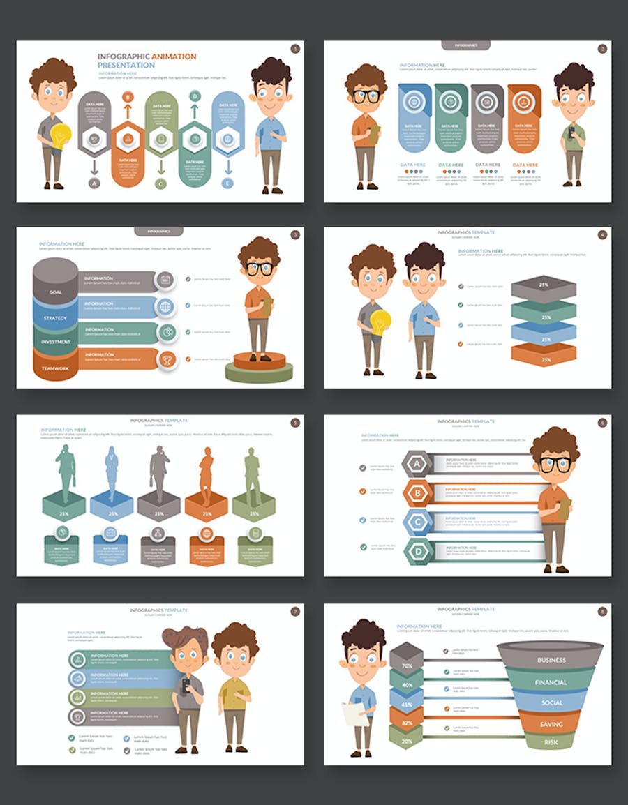 信息图表展示数据可视化方案Keynote模板 - PPT派