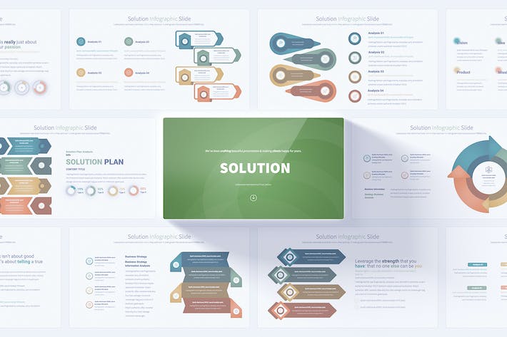 解决方案信息图形图表PPT模板 - PPT派
