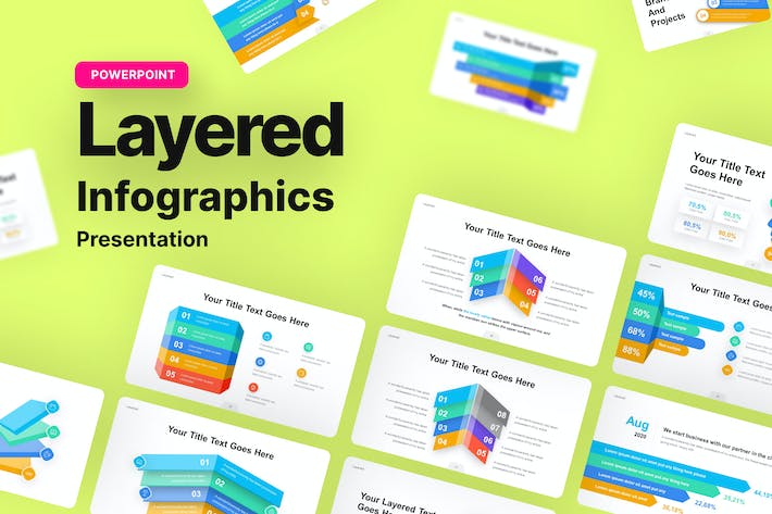 彩色分层信息图形PPT模板- PPT派