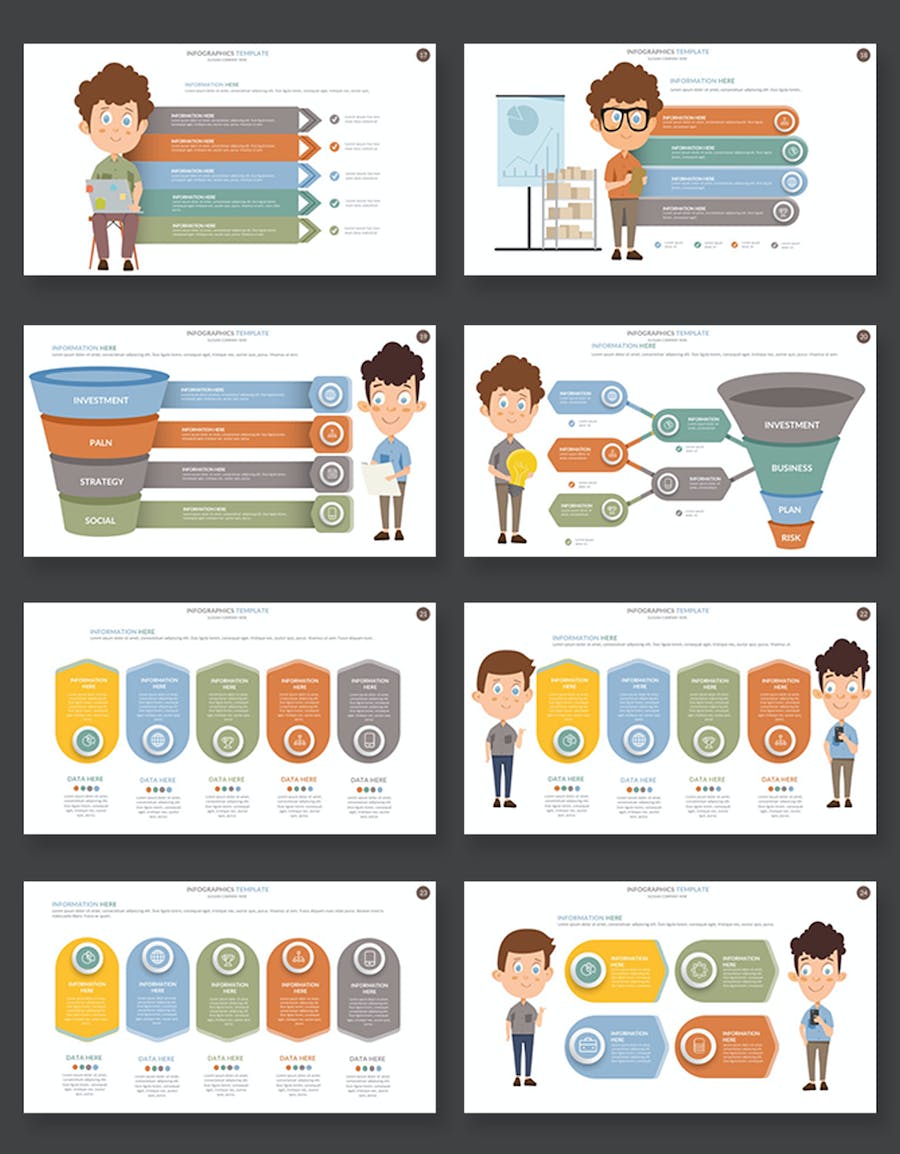 信息图表展示数据可视化方案Keynote模板 - PPT派
