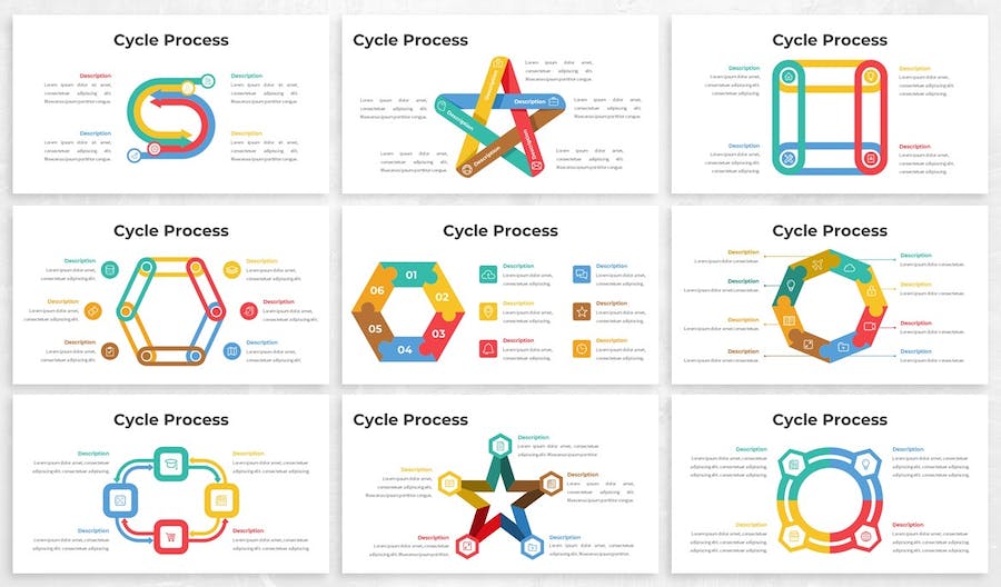 循环图表流程展示业务方案Keynote模板 - PPT派