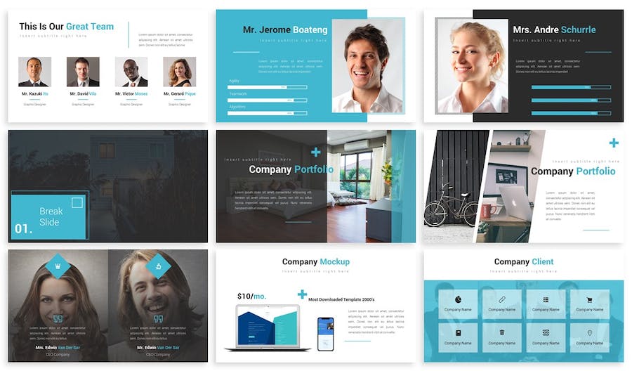 简约商业设计演讲方案PPT模板 - PPT派