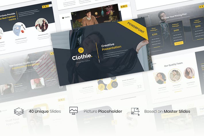 时尚行业创意商业展示PPT模板 - PPT派
