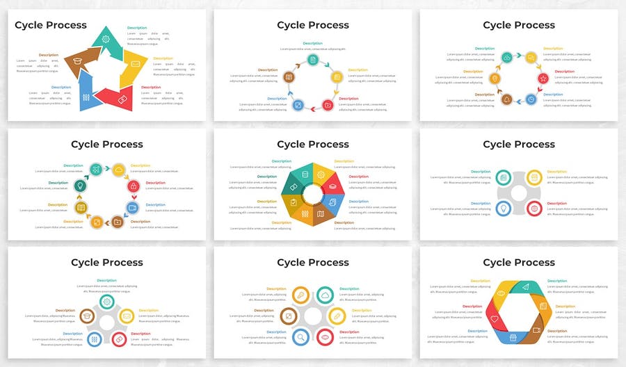 循环图表流程展示业务方案Keynote模板 - PPT派