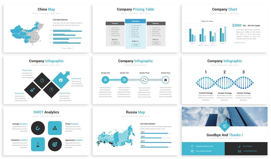 简约商业设计演讲方案PPT模板 - PPT派