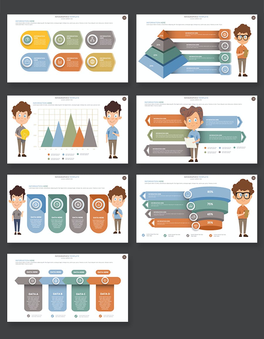 信息图表展示数据可视化方案Keynote模板 - PPT派