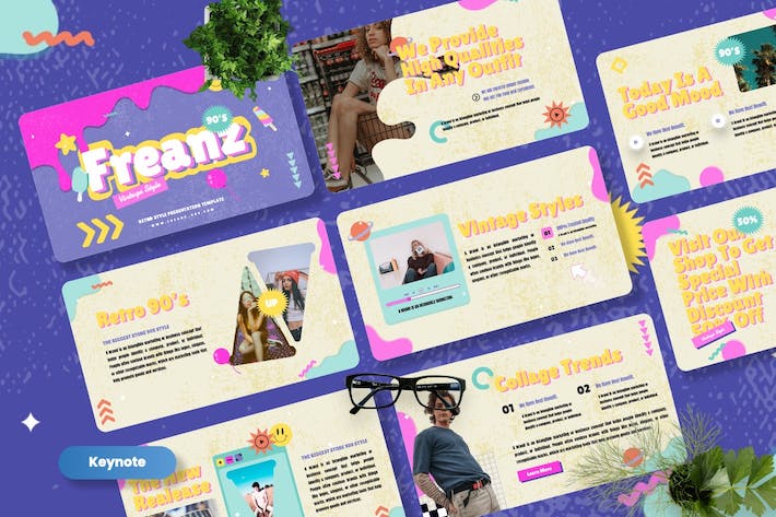 创意拼贴设计作品展示Keynote模板 - PPT派