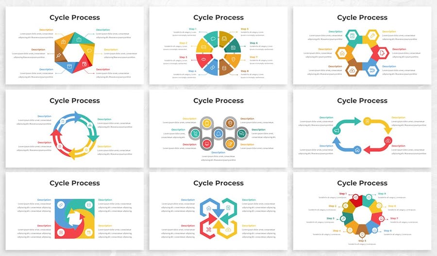 循环图表流程展示业务方案Keynote模板 - PPT派