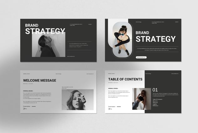 极简时尚品牌战略PPT模板 - PPT派