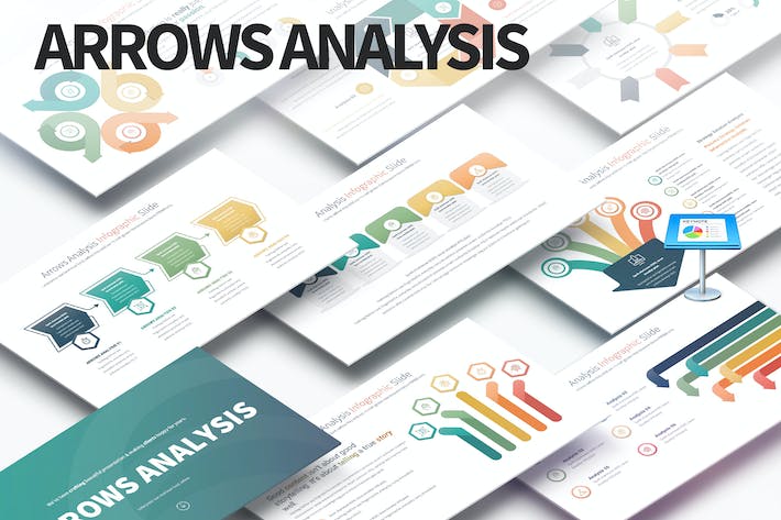 箭头分析对比数据图形图表keynote模板 - PPT派