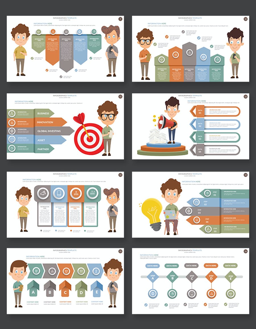 信息图表展示数据可视化方案Keynote模板 - PPT派