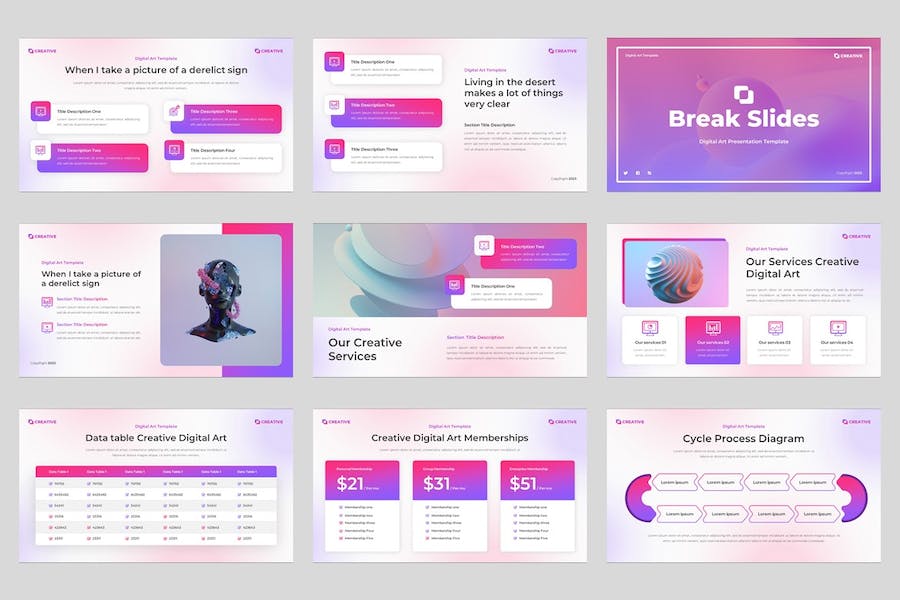 创意数码艺术讲述展示设计Keynote模板 - PPT派