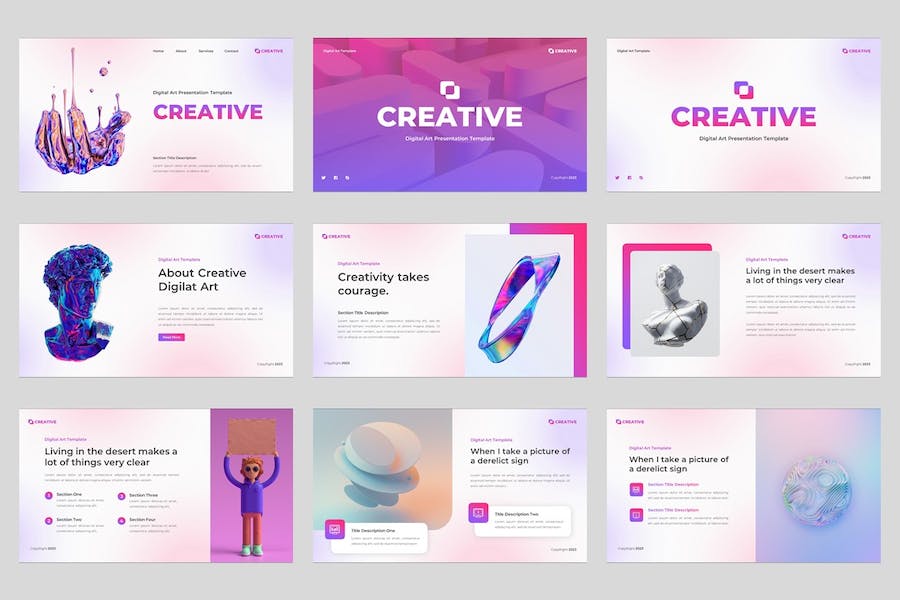 创意数码艺术讲述展示设计Keynote模板 - PPT派