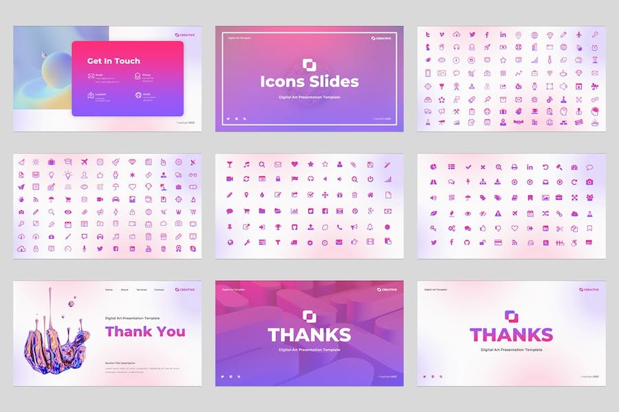 创意数码艺术讲述展示设计Keynote模板 - PPT派