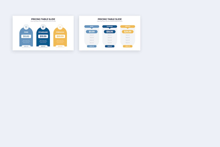 服务套餐价格表产品定价对比Keynote模板 - PPT派