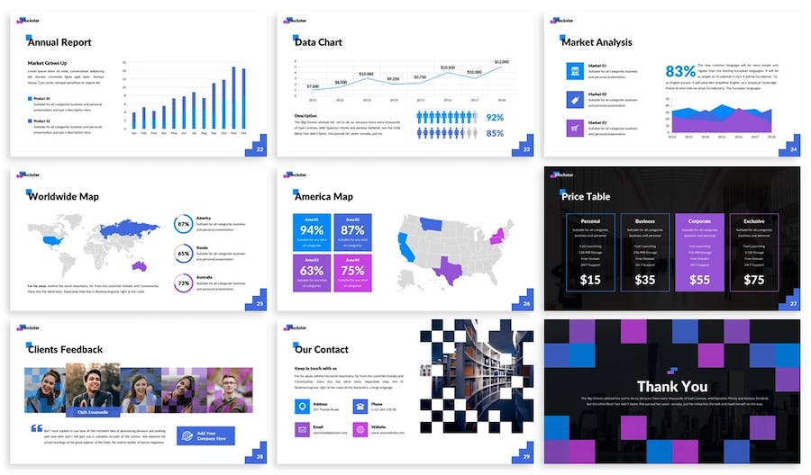 蓝色科技区块链技术PPT模板 - PPT派