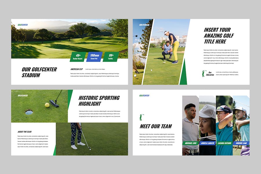 高尔夫球运动俱乐部推广Keynote模板 - PPT派