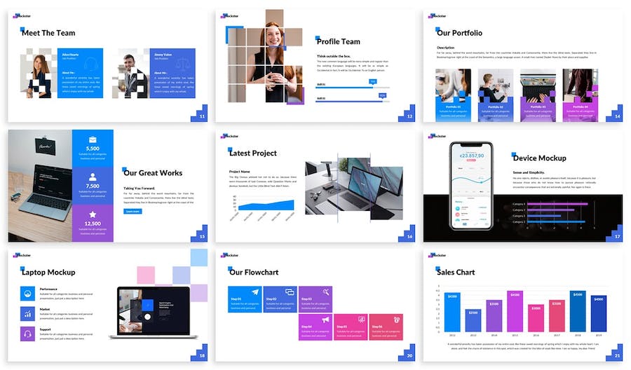 蓝色科技区块链技术PPT模板 - PPT派