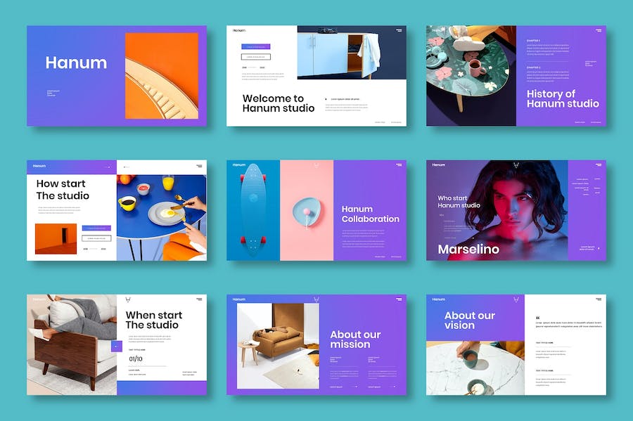 时尚现代商务企业品牌形象推广PPT模板 - PPT派