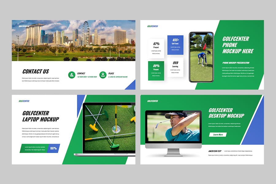 高尔夫球运动俱乐部推广Keynote模板 - PPT派