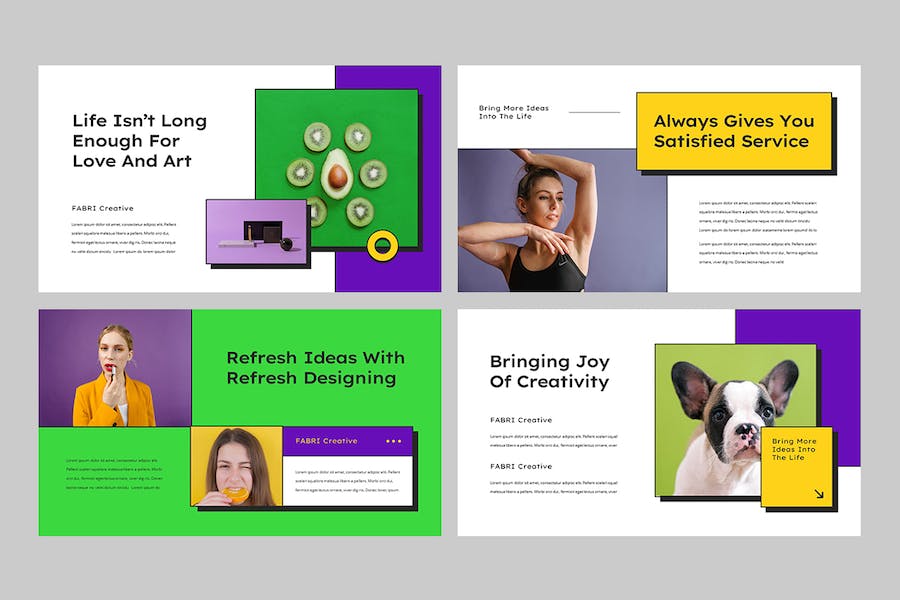 黄色多彩创意视觉设计提案Keynote模板 - PPT派