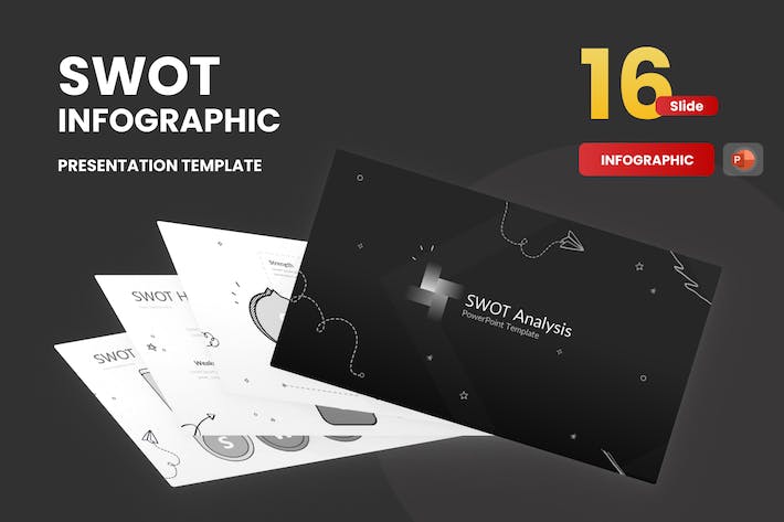 SWOT-信息图表-涂鸦-幻灯片-模板- PPT派