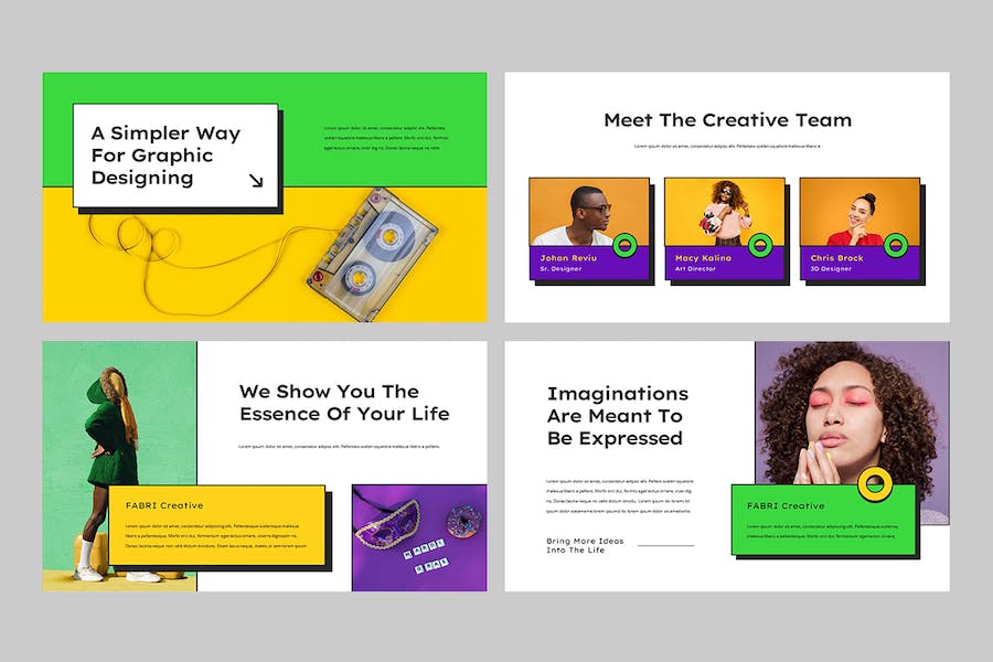 黄色多彩创意视觉设计提案Keynote模板 - PPT派