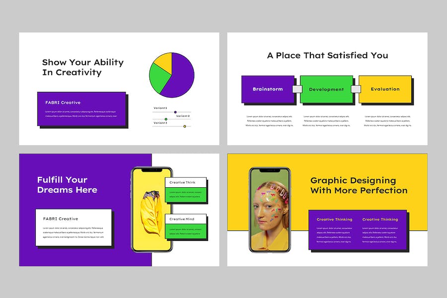 黄色多彩创意视觉设计提案Keynote模板 - PPT派