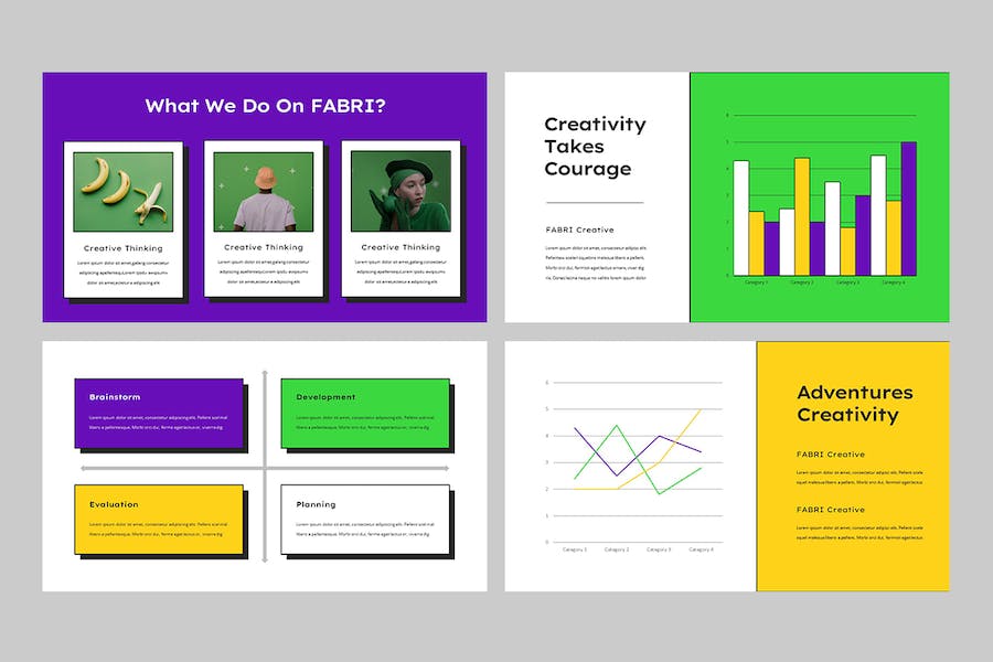 黄色多彩创意视觉设计提案Keynote模板 - PPT派